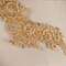 1 Pair Gold Beaded Lace Applique with Tan Pearls for Sewing and Costumes